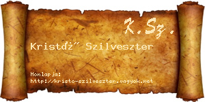 Kristó Szilveszter névjegykártya