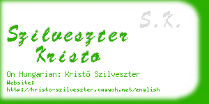 szilveszter kristo business card